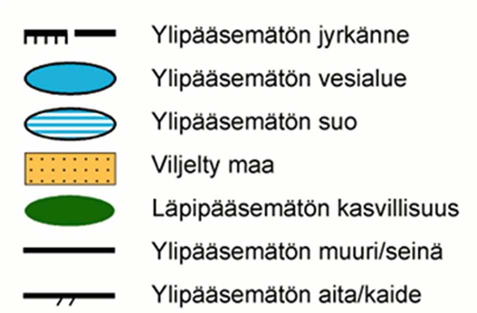 22.5.2018 4 (5) Kielletyt alueet: Kiellettyjen teiden ylitys tapahtuu vain kartalle