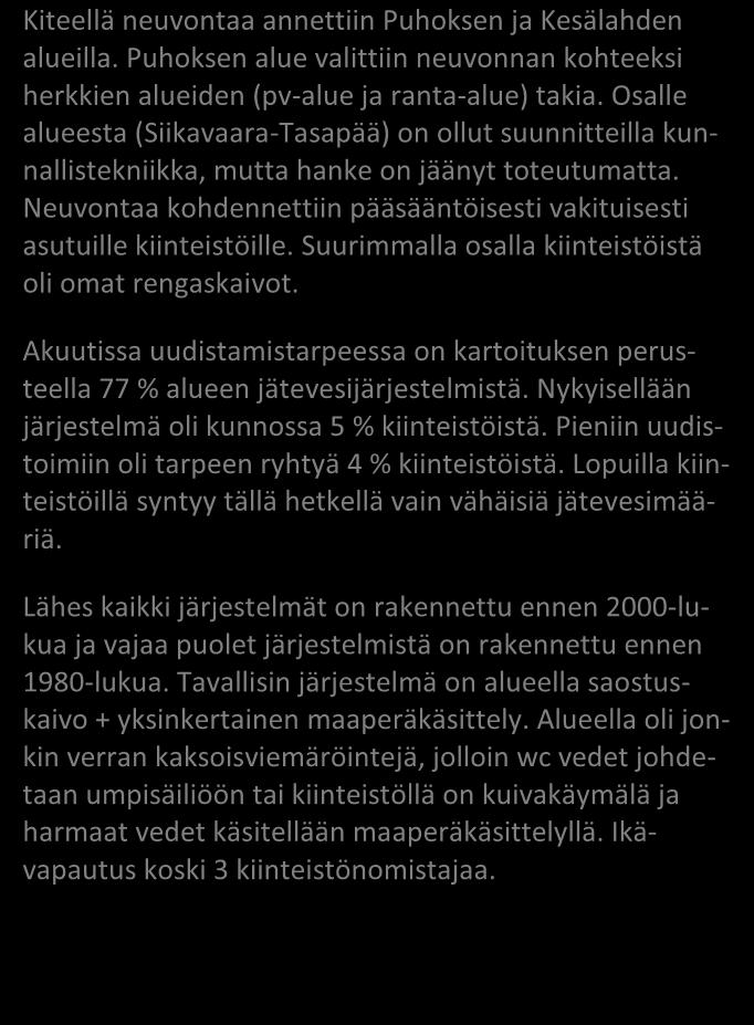 Liite 2 Puhos / Kitee 44 / 2015 JÄSSI 2015 Pohjois-Karjala Aluekortisto Pohjavesialue Ranta-alue Taajaan asuttu alue Vedenottamon suoja-alue Vesihuollon kehittämisalue Muu erityisalue Asetuksesta