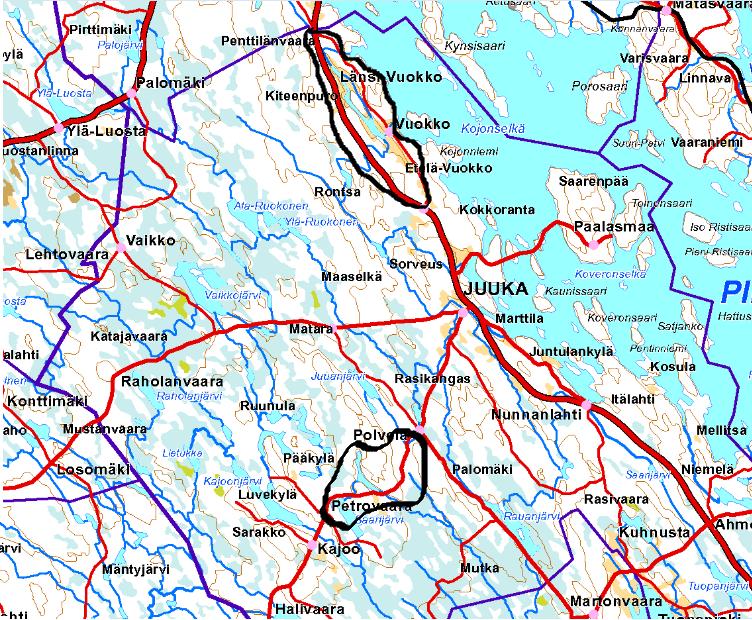 Liite 3 Juuka MML 2015 Juuka: 2013 Timanttikylät http://www.jatevesihanke.