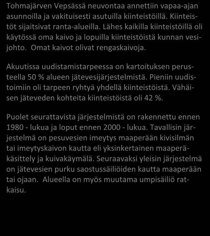 Liite 2 Vepsä / Tohmajärvi 61 / 2016 JÄSSI 2016 Pohjois-Karjala Aluekortisto x x Pohjavesialue Ranta-alue Taajaan asuttu alue Vedenottamon suoja-alue Vesihuollon kehittämisalue Muu erityisalue