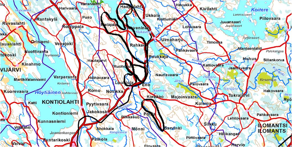Liite 3 Joensuu (pohjoinen) MML 2015 Joensuu: 2012 Karhunsalo http://www.jatevesihanke.fi/files/jatevesihankefi/pohjois-karjala/aluekortti2012karhunsalo_joensuu.pdf 2012 Sarvinki Pohja http://www.