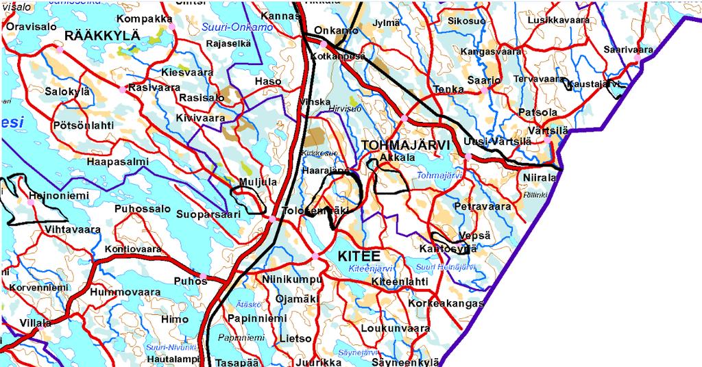 Liite 3 Tohmajärvi (eteläinen) / Kitee (pohjoinen) MML 2015 Kitee: 2014 Ruppovaara http://www.jatevesihanke.fi/files/jatevesihankefi/pohjois-karjala/aluekortti_kitee_ruppovaara_2014_km.
