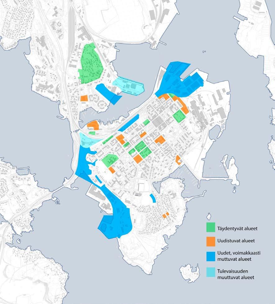 Kotkan keskustan liikennesuunnitelma 30.4.2018 24 (62) Kuva 11. Kotkan keskustan täydennys- ja uudisrakentaminen (Kotkan kaupunki).