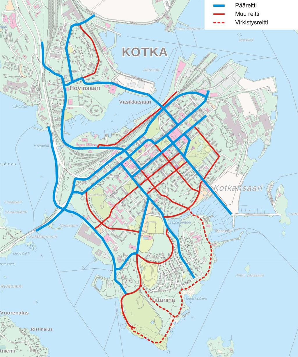 Kotkan keskustan liikennesuunnitelma 30.4.2018 45 (62) Kuva 23. Pyöräverkon tavoitehierarkia.