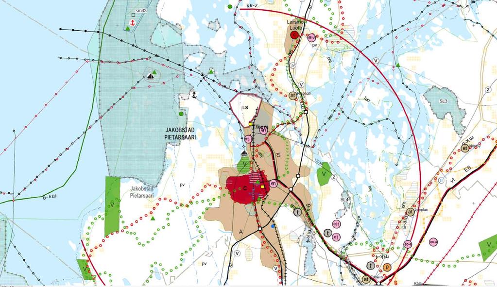 Bild 4. Utdrag ur gällande landskapsplan. Kuva 4.