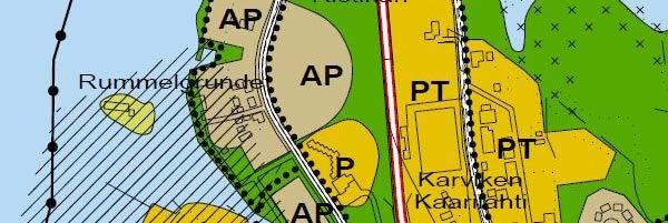 Generalplanen I den av stadsfullmäktige år 008 godkända generalplanen är planeringsområdet reserverat som ett område för marknära boende och som en stadspark.