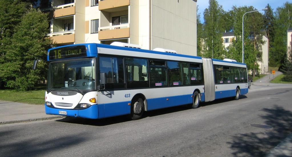Nivelbussien käyttöikä on yliarvioitu Yleissuunnitelman tarkennus Aarne Alameri TKL:n nivelauto nro 413, joka poistettiin vuonna 2010 kymmenen vuoden ikäisenä (käyttöönotto 1.8.2000, poistettu 2010).