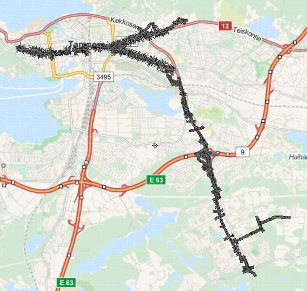 5 km Ajomäärä Suunnittelualueen pituus noin 20 km