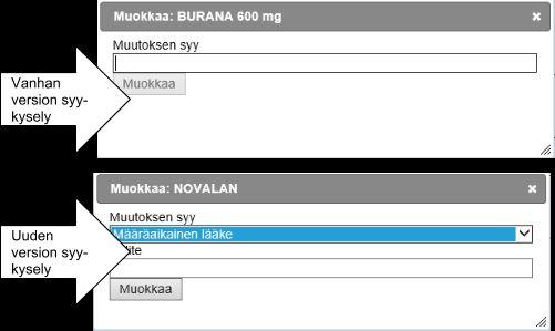 Reseptin korjaus Acutessa reseptin korjauksessa korjattu resepti muodostetaan samalla versioilla kuin alkuperäinen resepti oli.