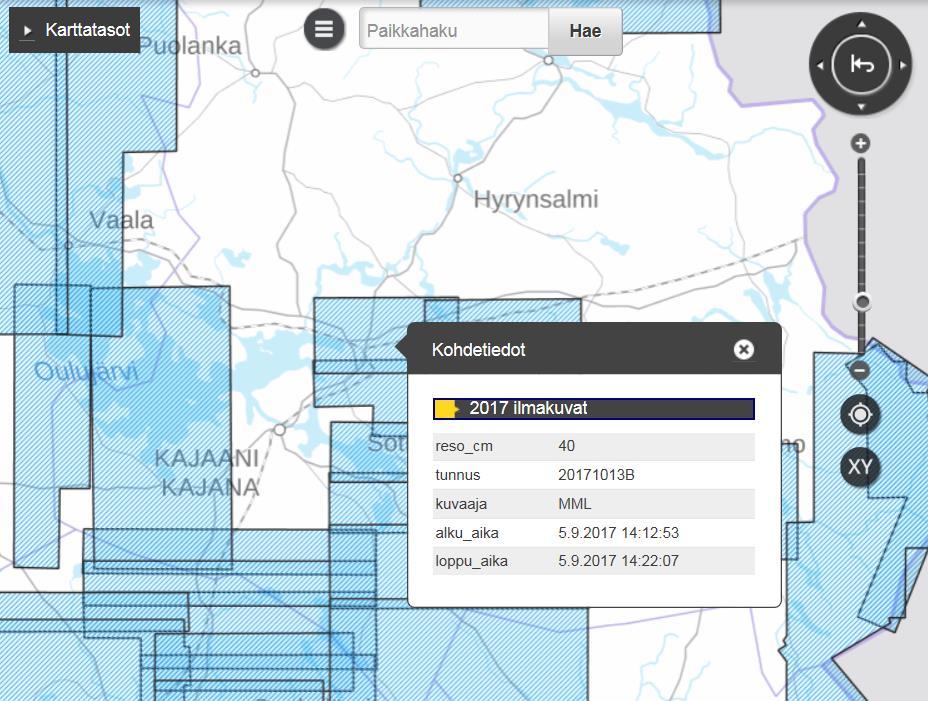 Esimerkki - upotus Maanmittauslaitoksen ilmakuvaukset ja