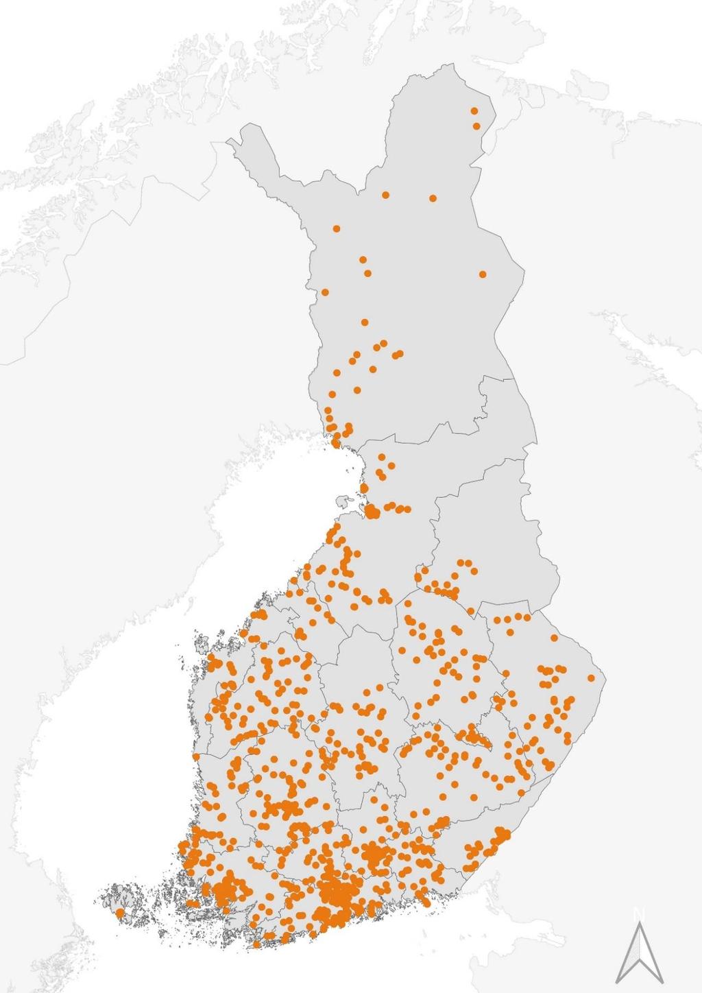 2 1.2 Kaukolämmityspaikkakunnat Vuonna 2017 tilastossa mukana olevat kaukolämpöyritykset jakelivat lämpöä yhteensä 168 Suomen kunnassa.