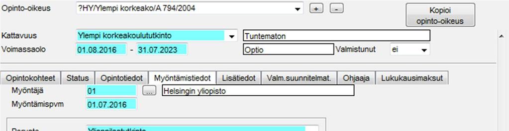 Tämän lisäksi muutetaan Organisaatio ja