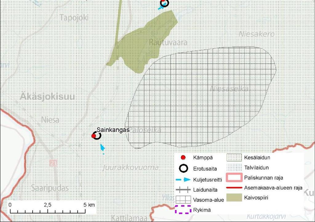 Hannukaiseen suunniteltu kaivosalue sijoittuu kesä- ja talvilaitumen rajamaastoon, missä porot kulkevat ja laiduntavat myös syyskaudella.