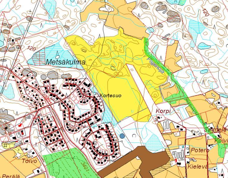 Viereinen Kortekankaan ja Kortekummun pientaloalueet on rakennettu 1995 2018. Kortekankaan alueella ei ole palveluita, mutta alueelta on varattu päiväkotitontti.