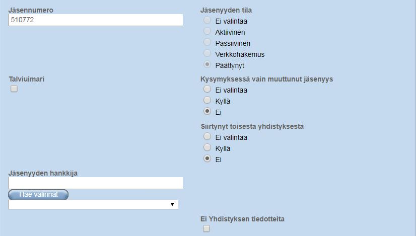 Lahjajäsen- tai Hanki Jäsen-kampanjoiden kautta liittyneille ei ole 11.5.2015 jälkeen tullut automaattista ruksia kohtaan Ei yhdistyksen tiedotteita.
