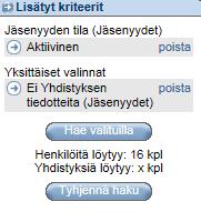 Valitse kohta siniseksi ja paina Lisää valinta. 5.