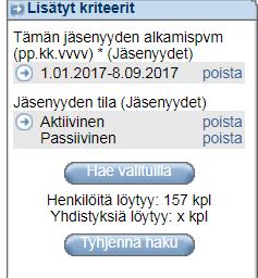 karhuttu kaksi kertaa). Tällöin hakuun ei tule mukaan hakuhetkellä päättyneet.