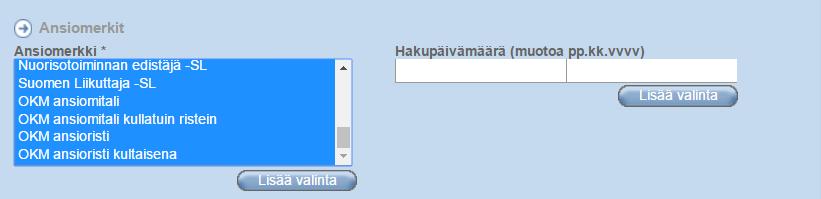 Valitsemalla tietoja excel-listalle näet onko ansiomerkin saanut jäsenyys yhä voimassa. 1. Valitse raportit ja lisää uusi 2.