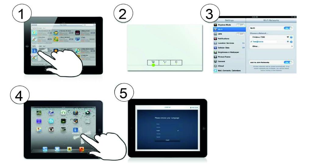 Kuva. 18: Yhteys älypuhelimella tai tabletilla t Vaihtoehto B: Yhteyden luonti WLAN-verkon välityksellä tietokoneelta 1. Käynnistä System Access Point.