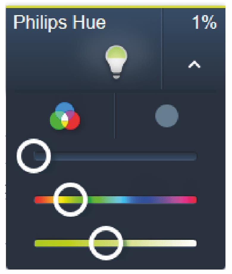 7.1.4 Asetukset Philips Hue -lamppujen parametrit ovat kytkentätilaa lukuun ottamatta samat kuin säätimillä; katso kappale 1/1-osaisen anturi/säädinyksikön parametriasetukset sivulla 59. 7.1.5 Värit Jos HUE-lamppu on kytketty vain yhteen ABB-free@home-painikkeeseen, erityiset värin vaihdot eivät ole mahdollisia.