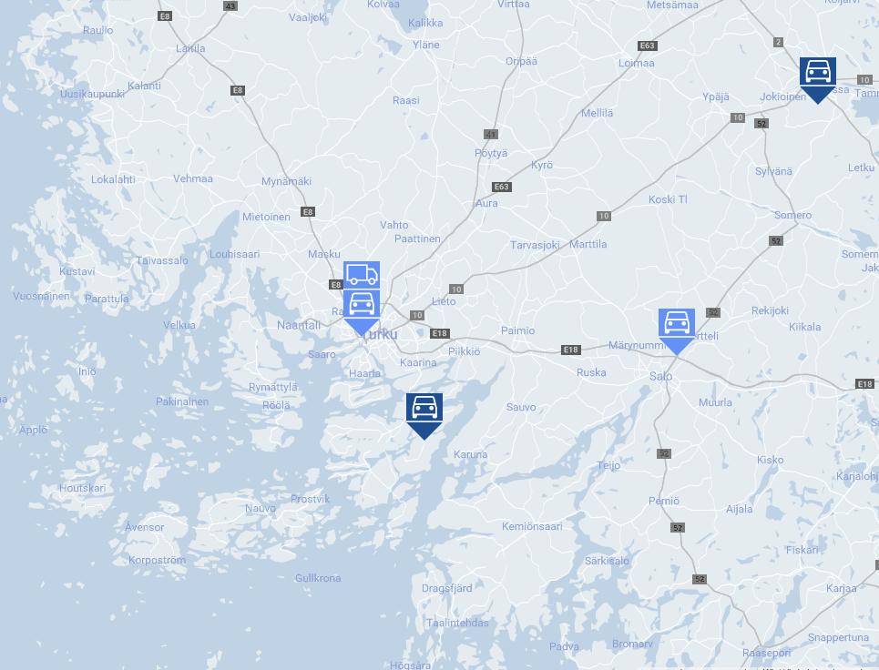 Kaasutankkaus Tankkauspisteitä tällä hetkellä kolme, Gasum Turun satama, Piihovin ABC sekä Qvidja Parainen Suunnittelilla Gasum: Turku Oriketo, Raision IKEA, Kehätie Turku/Lieto (raskasliikenne),