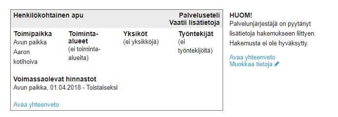 lähettää automaattisen sähköpostin osoitteisiin, jonka olette laittaneet yritys- ja toimipaikkakohtaisiin tietoihin kohtiin Huomioilmoituksen saaja.