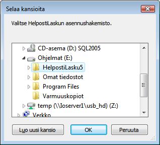 Valitse perusversion asennushakemisto Jos käytössäsi on ollut HelpostiLaskun versio 7, 8, 2012 tai uudempi, siirtotyökalu etsii oikean asennuskansion automaattisesti.