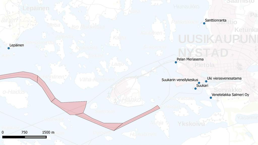 2 UUDENKAUPUNGIN ALUEEN VENEENLASKUPAIKAT Kuva 1.