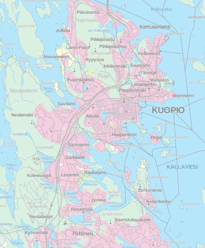Joukkoliikenne-etuudet 6 Kuva 3 Vanhempaa kojekantaa olevat liikennevalokojeet (ELC-2, ELC-3 kiireellisyysluokittain. (Harmaalla vanhat kojeet, joiden kautta ei kulje joukkoliikennettä 3.