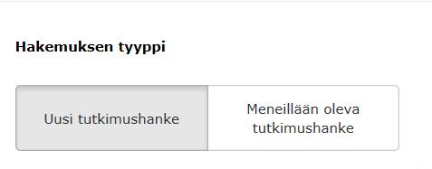 n yliopistollisen sairaalan Hakuohje 8 (13) Valitse hakuluokka. Valitse hakemuksen tyyppi.