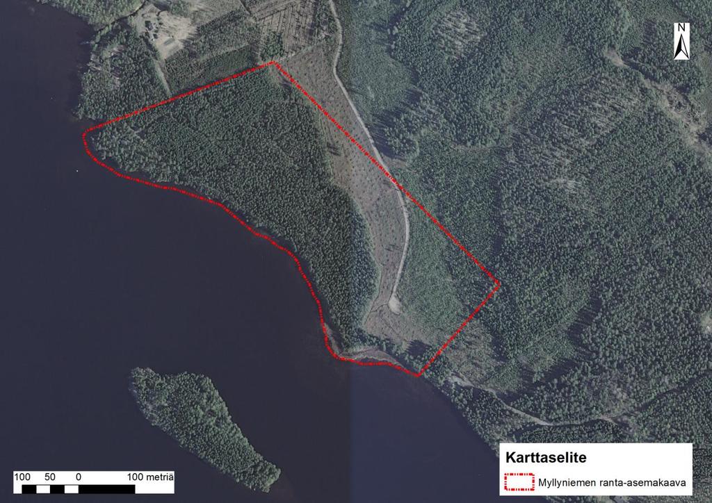 FCG SUUNNITTELU JA TEKNIIKKA OY Luontoselvitys 6 (10) 4.2 Maisema ja topografia 4.3 Pintavedet Myllyniemen ranta-asemakaava-alue nousee varsin loivasti rannalta Jousimäen suuntaan.