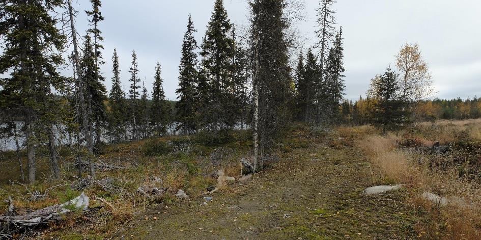 Itäosa rannasta on lähinnä puoliavointa maisemaa vailla erityisiä