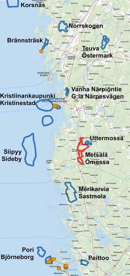Merituulipuiston suunnittelualue sijaitsee noin 13 kilometrin etäisyydellä Metsälän tuulipuiston hankealueesta.