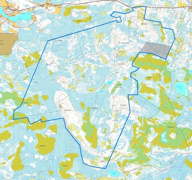 Suunnittelualueen kokonaispinta-ala on noin 3 400 hehtaaria.