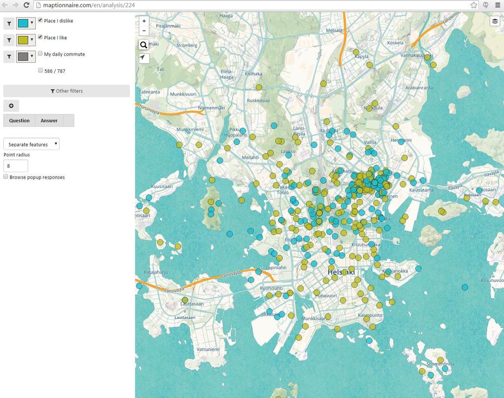 tukijärjestelmään: Maptionnaire