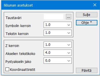 4. Asetukset 4.1 Kairausasetukset Toiminnolla Kairaus Asetukset voidaan muuttaa kairadiagrammien piirtoon vaikuttavia asetuksia.