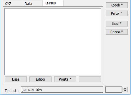 Aloitustapa voidaan antaa alkusyvyyden lisäksi. Tutkimustavalla ja Päättymistavalle on omat listansa. Ne on esitetty liitteessä 1.