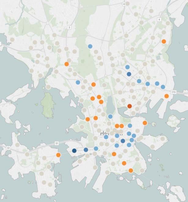 Asuinalueet, joilla samankaltainen rakenne, mutta Töölö