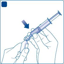E Irrota tyhjä, liuotinta sisältänyt injektiopullo taivuttamalla ruiskua liittimineen.