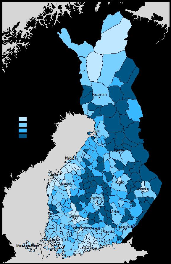 3.3 Taloudellinen huoltosuhde Taloudellinen huoltosuhde Taloudellinen huoltosuhde Rovaniemellä ja koko maassa vuosina 2006-2016 Taloudellinen huoltosuhde 2016 180 160 140 120 144 128 137 138 124 124