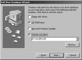 Asentaminen käsin Windows 98 ajurin asentaminen käsin: noudata kameran liittämisestä tietokoneeseen annettuja ohjeita sivulta 80.