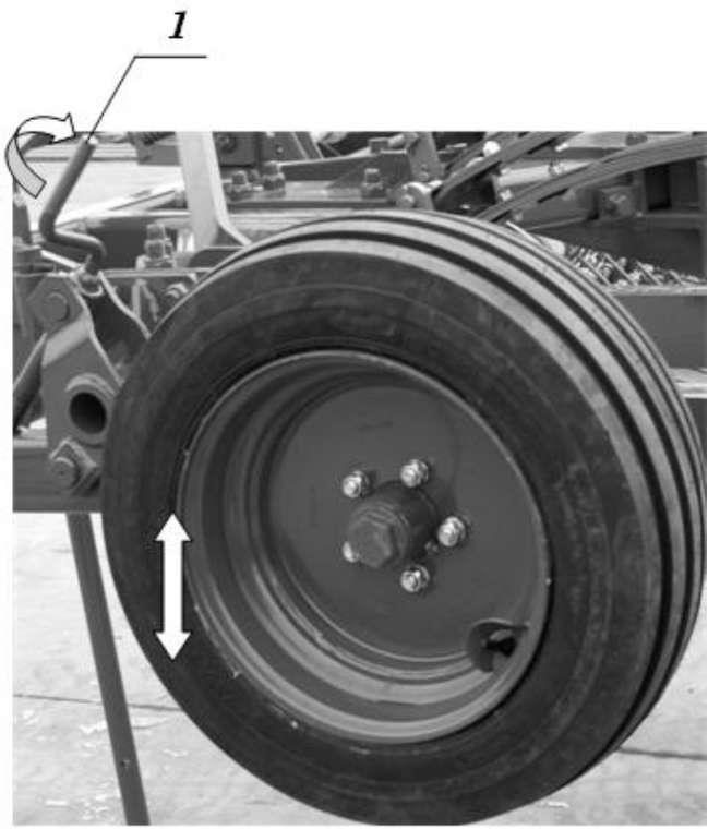 Kuva 10 a/ KRET H:n hydraulinen säätö tapahtuu seuraavasti: syötä painetta A-sylinteriin traktorin ohjaamosta siten, että se työntyy ulos; aseta tarvittava B-puskureiden määrä ja syötä uudelleen