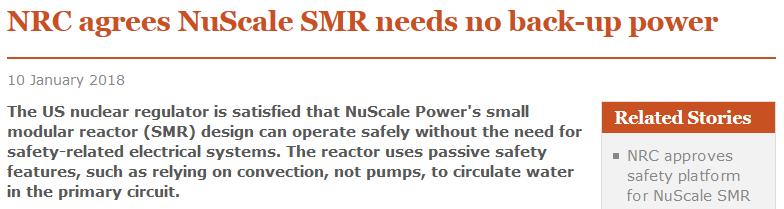 NuScale, Yhdysvallat Noin 50 Mwe / 160 MWth reaktoriyksiköistä koostuva voimalaitos Tarpeen mukaan max 12 reaktoria