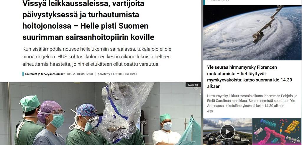 Kuumuuden aiheuttamat riskit