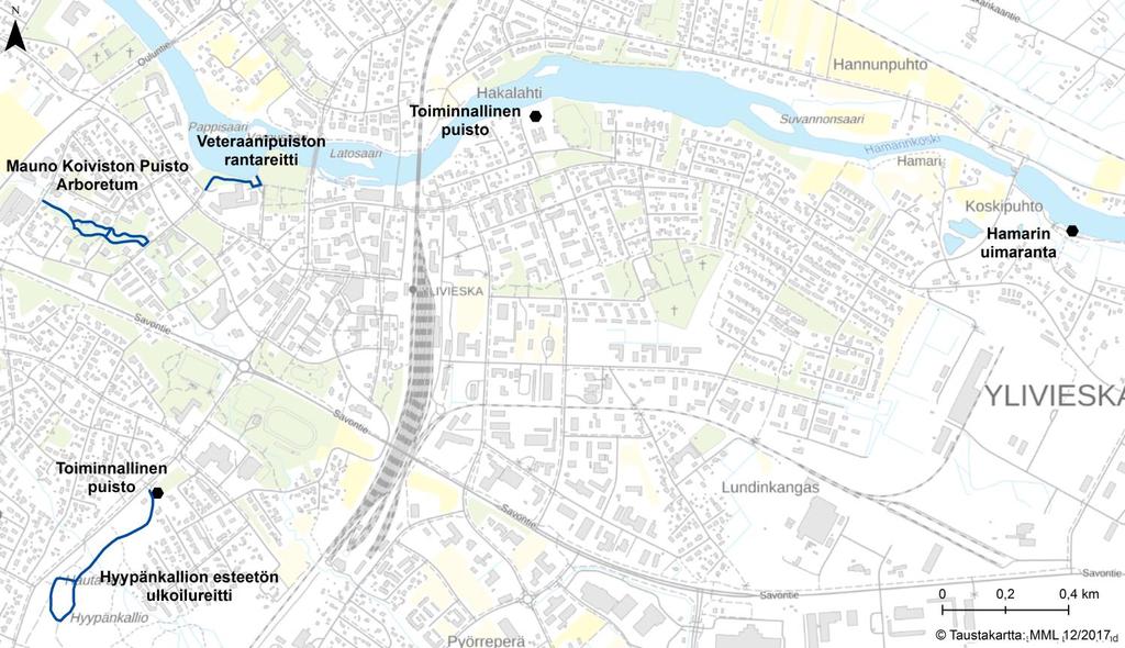 saavutettavuus lisää käyttöä Tarjoaa ulkoilureitin eri ikäryhmille Reitin väylä leveä ja profiililtaan melko tasainen Reitti vaatii