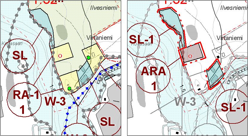 lomarakennuspaikka muutetaan