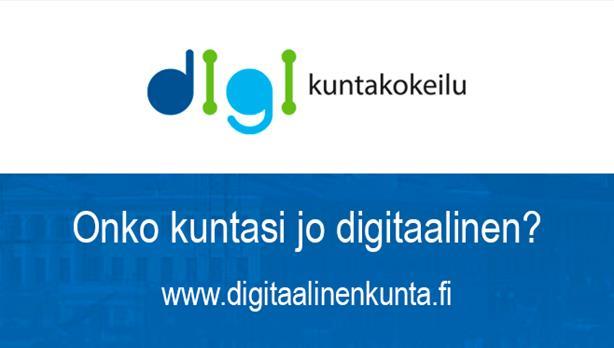 Digitaalinenkunta.fi Verkkosivulla on kaksi työkalua, joilla halutaan tukea kuntien digikehitystä 1. Kunnan digitalisaatioasteen arviointityökalu 2.