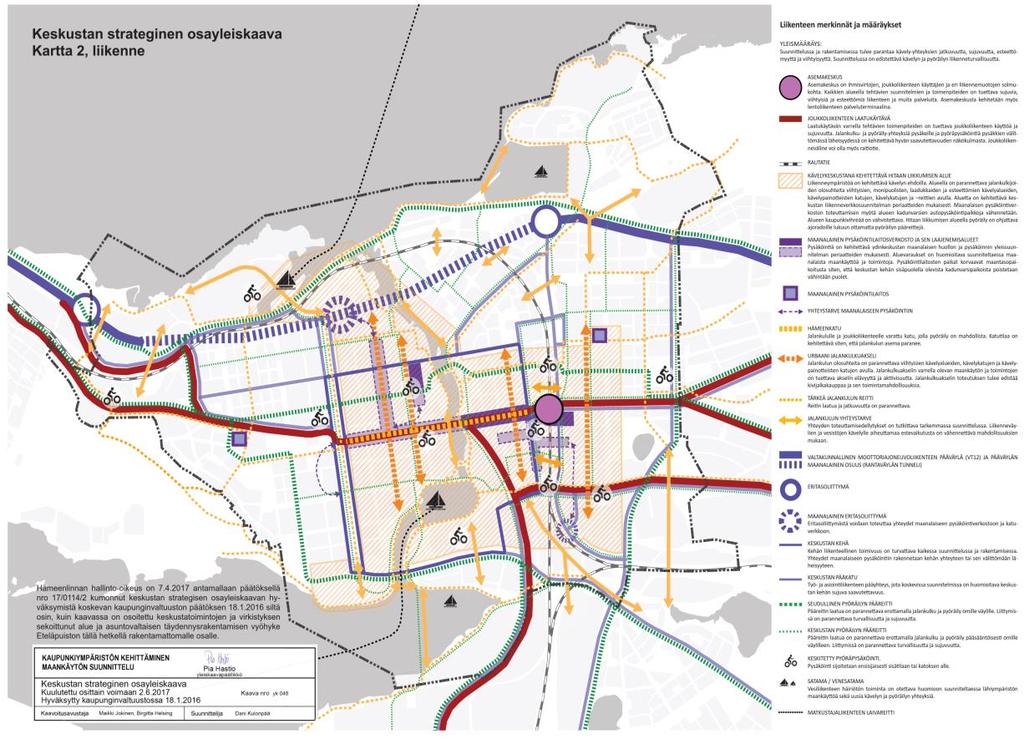 Voimassa oleva keskustan liikenneverkon kehittämisstrategia Keskustakehän muodostavat