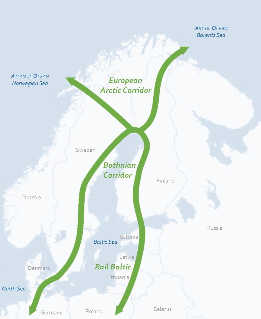 Arktiset strategiat edellyttävät TEN-T-verkon laajentamista EU:n TEN-T-liikenneverkko (Trans-European transport network) koostuu yhdeksästä ydinkorridorista, ydinverkosta ja täydentävästä verkosta.
