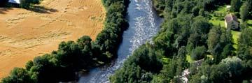 Lakeuden maisemakuvassa jokea myötäilevä rantapuusto paikantaa joen